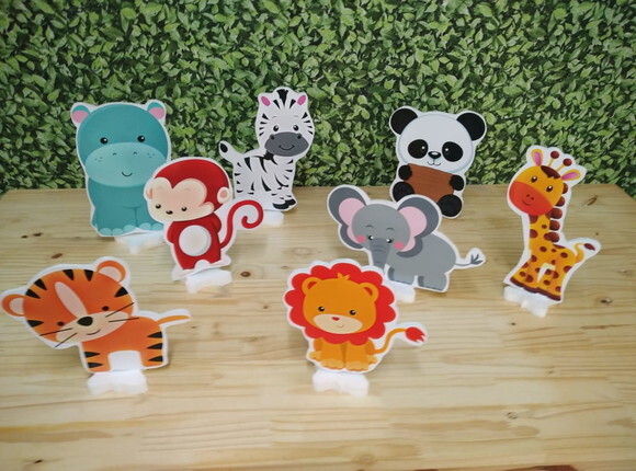 Safari Kit de Mesa Displays 8 Peças Pronta Entrega
