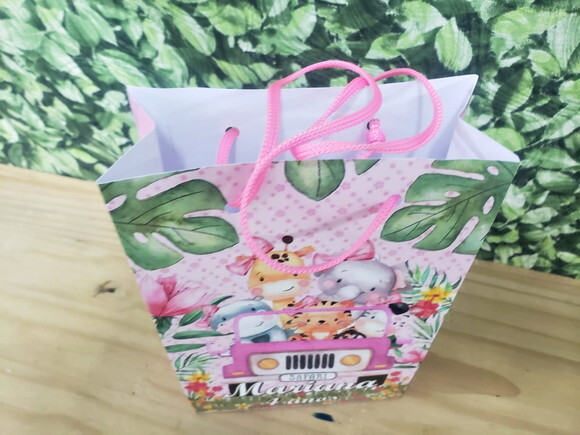 Safari Rosa Sacola Personalizada Pronta Entrega
