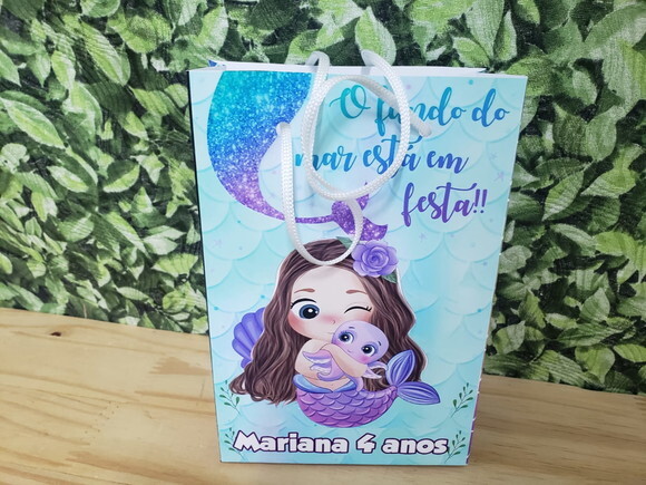 Sereia Baby Sacola Personalizado Pronta Entrega