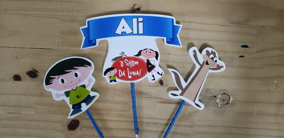 Show da Luna Topo de Bolo Personalizado Pronta Entrega