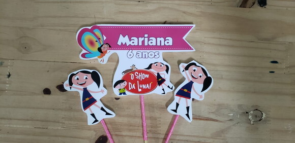 Show da Luna Topo de Bolo Personalizado Pronta Entrega