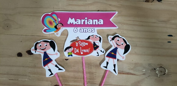 Show da Luna Topo de Bolo Personalizado Pronta Entrega