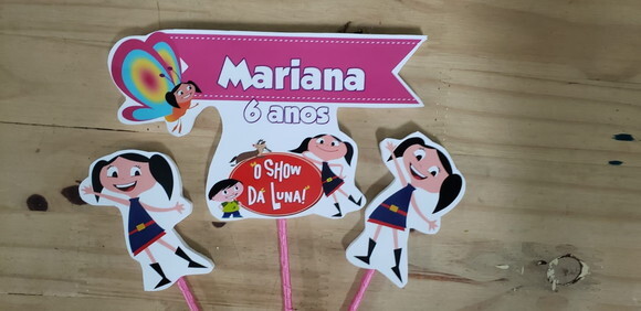 Show da Luna Topo de Bolo Personalizado Pronta Entrega
