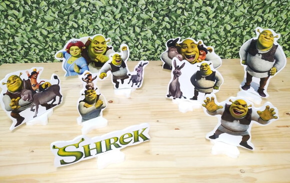 Shrek Kit de Mesa Tipo Displays 9 Peças Pronta Entrega