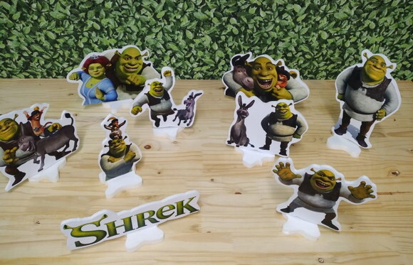Shrek Kit de Mesa Tipo Displays 9 Peças Pronta Entrega