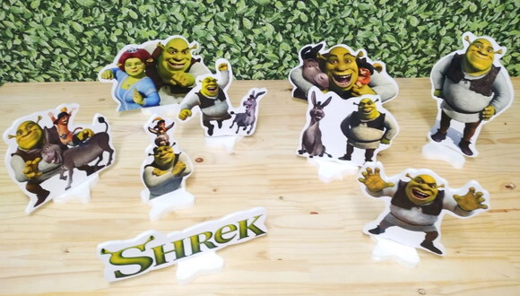 Shrek Kit de Mesa Tipo Displays 9 Peças Pronta Entrega