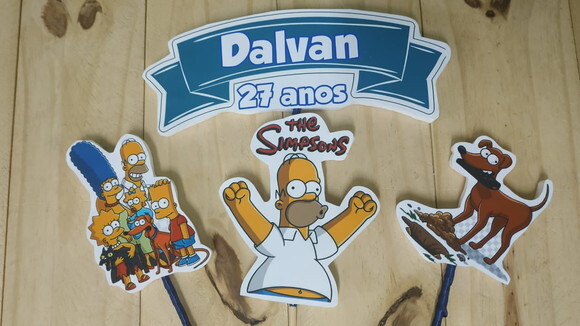 Simpson Topo de Bolo Personalizado Pronta Entrega