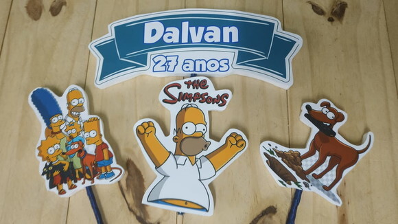 Simpson Topo de Bolo Personalizado Pronta Entrega
