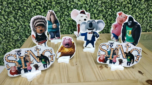 Sing Kit de Mesa Tipo Displays 9 Peças Pronta Entrega