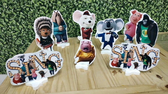 Sing Kit de Mesa Tipo Displays 9 Peças Pronta Entrega