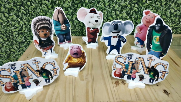 Sing Kit de Mesa Tipo Displays 9 Peças Pronta Entrega