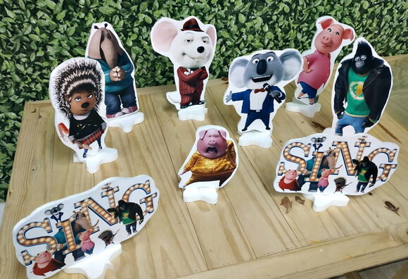 Sing Kit de Mesa Tipo Displays 9 Peças Pronta Entrega