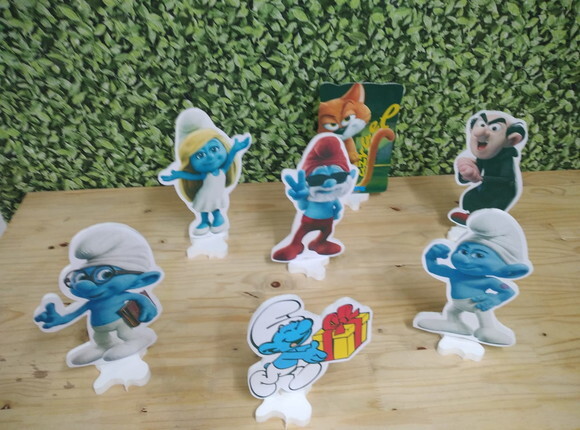 Smurfs Kit Displays de Mesa 7 Peças Pronta Entrega