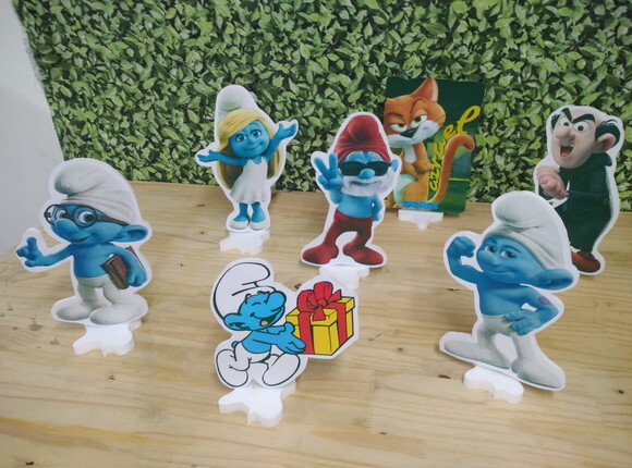 Smurfs Kit Displays de Mesa 7 Peças Pronta Entrega
