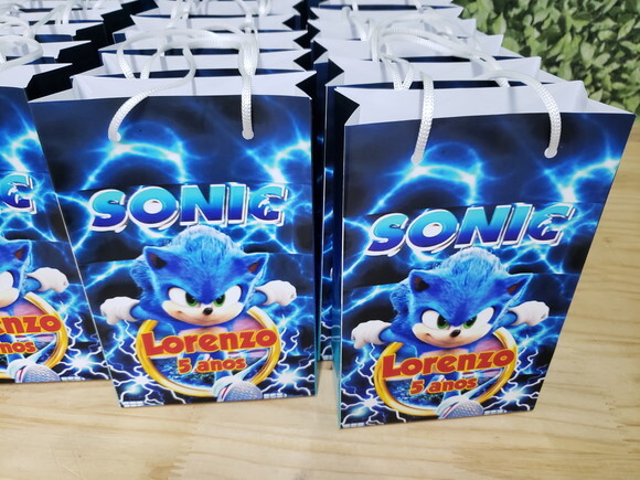 Sonic 2 Sacola Personalizada Pronta Entrega