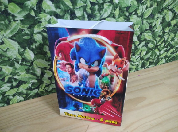 Sonic 2 Sacola Personalizada Pronta Entrega