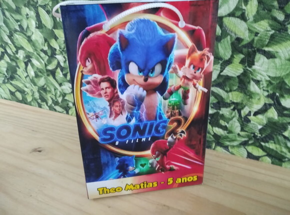 Sonic 2 Sacola Personalizada Pronta Entrega