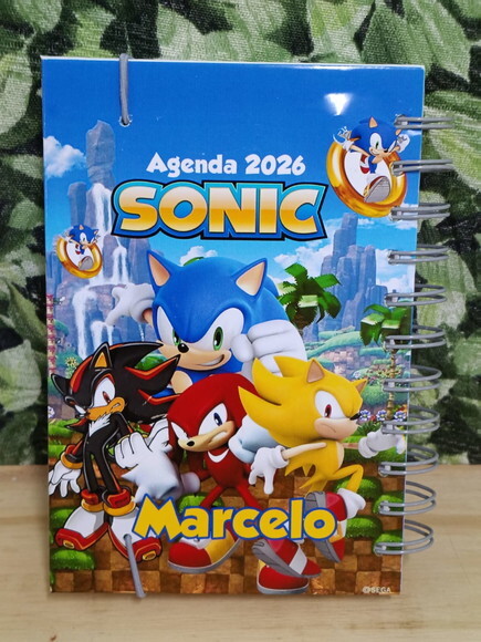 Sonic Agenda Personalizada Tam 15x10 cm - Todos os Temas