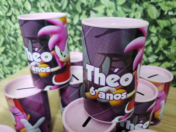Sonic Amy Cofrinho Personalizado Pronta Entrega
