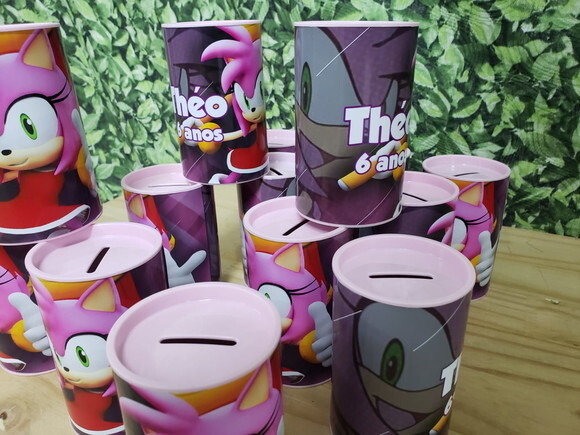 Sonic Amy Cofrinho Personalizado Pronta Entrega