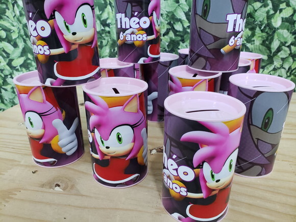 Sonic Amy Cofrinho Personalizado Pronta Entrega