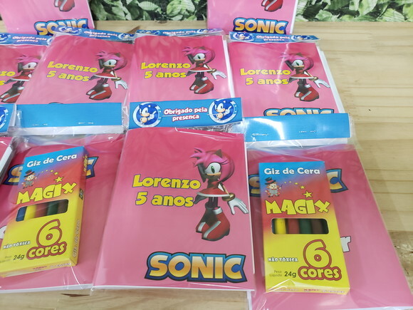 Sonic Amy Rose Caderninho Lembrancinha Personalizada