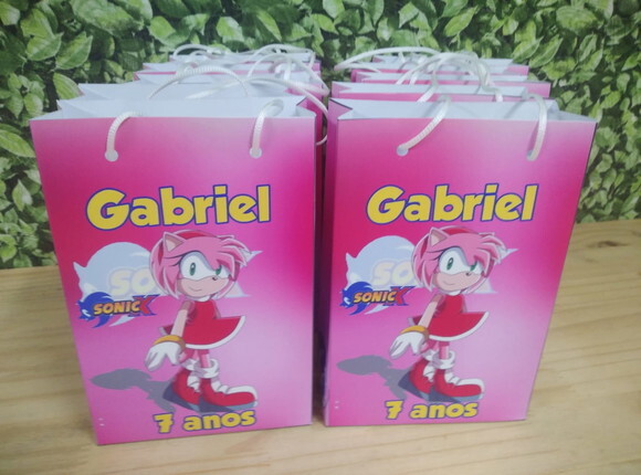 Sonic Amy Sacola Personalizada Pronta Entrega
