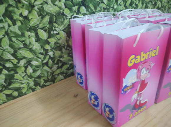 Sonic Amy Sacola Personalizada Pronta Entrega