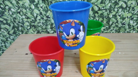 Sonic Baldinhos Personalizados Pronta Entrega