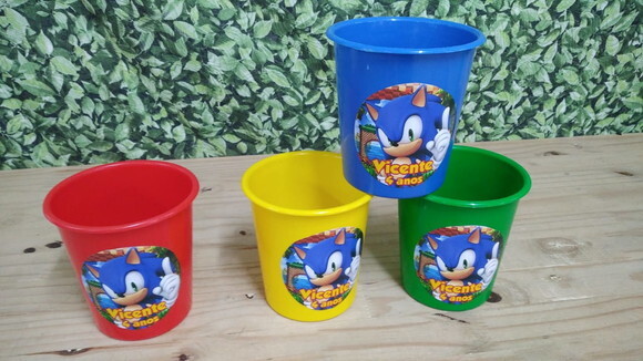 Sonic Baldinhos Personalizados Pronta Entrega
