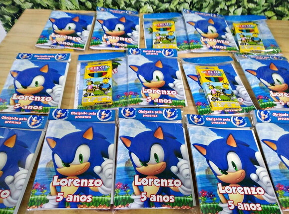 Sonic Caderninho de Colorir Personalizado