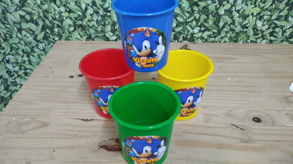 Sonic Baldinhos Personalizados Pronta Entrega