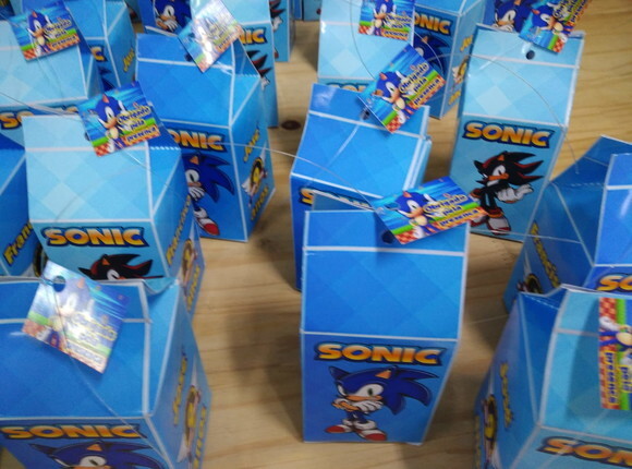 Sonic Caixa Milk Personalizada com Tag de Agradecimento