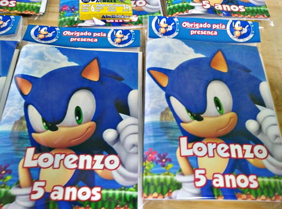 Sonic Caderninho de Colorir Personalizado