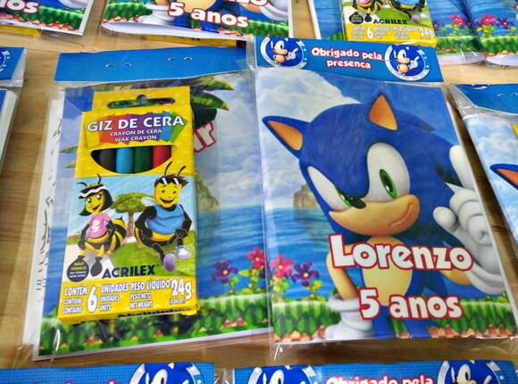 Sonic Caderninho de Colorir Personalizado