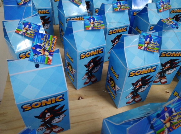 Sonic Caixa Milk Personalizada com Tag de Agradecimento