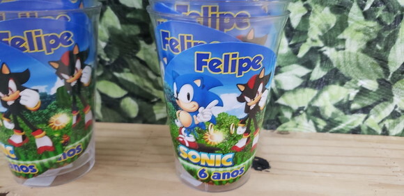 Sonic Copo 300 ml Descartável Personalizado Pronta Entrega
