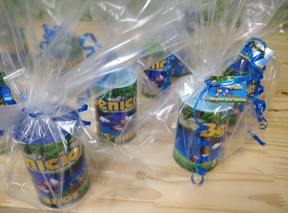 Sonic Cofrinho Personalizado com Saquinho e Tag