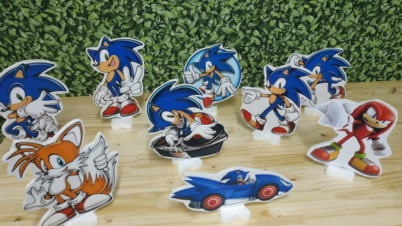 Sonic Kit de Mesa Displays 9 Peças Pronta Entrega