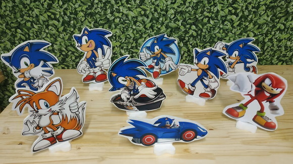 Sonic Kit de Mesa Displays 9 Peças Pronta Entrega