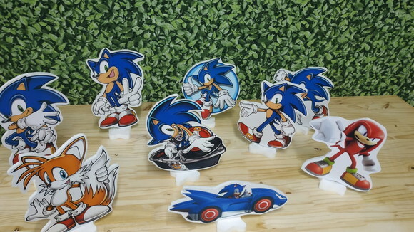 Sonic Kit de Mesa Displays 9 Peças Pronta Entrega