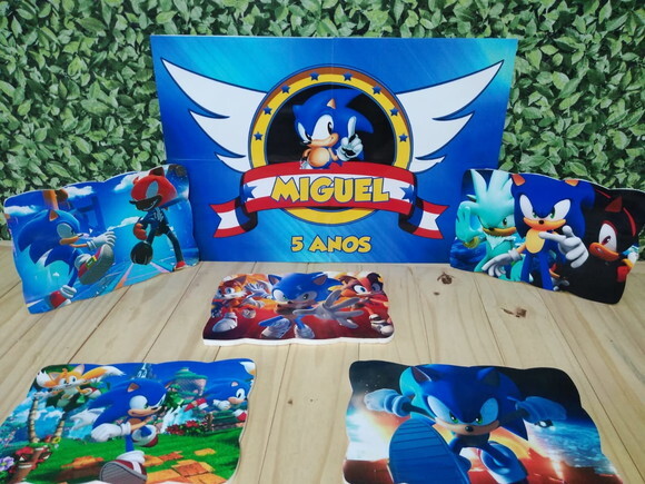 Sonic Kit de Parede 6 Peças Pronta Entrega