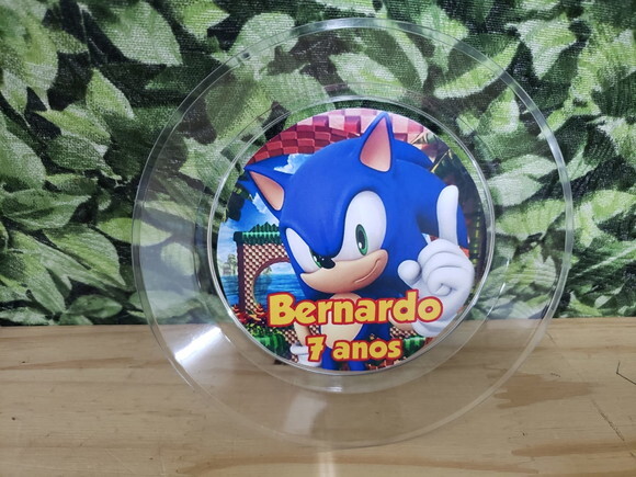 Sonic Prato Personalizado Sobremesa Pronta Entrega