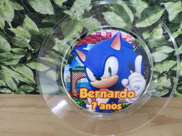 Sonic Prato Personalizado Sobremesa Pronta Entrega