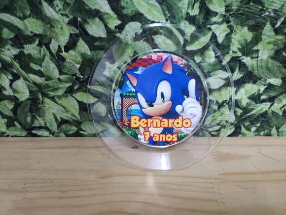 Sonic Prato Personalizado Sobremesa Pronta Entrega