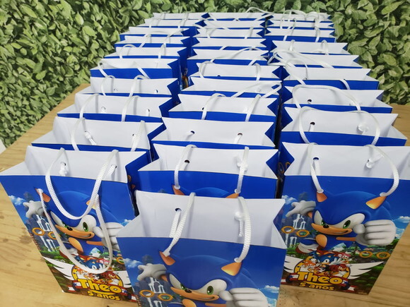 Sonic Sacola para Lembrancinha Personalizada Pronta Entrega