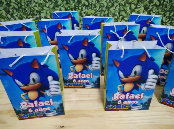 Sonic Sacola Personalizada Pronta Entrega