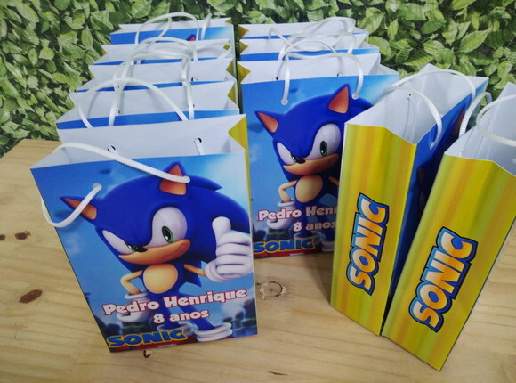 Sonic Sacola Personalizada Pronta Entrega