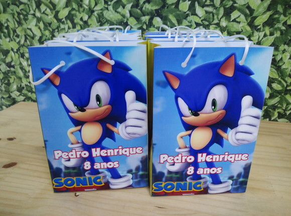 Sonic Sacola Personalizada Pronta Entrega