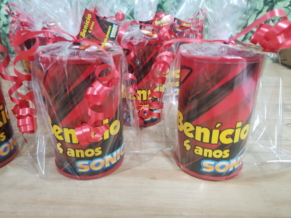Sonic Shadow Lembrancinha Cofrinho Embalado Personalizado